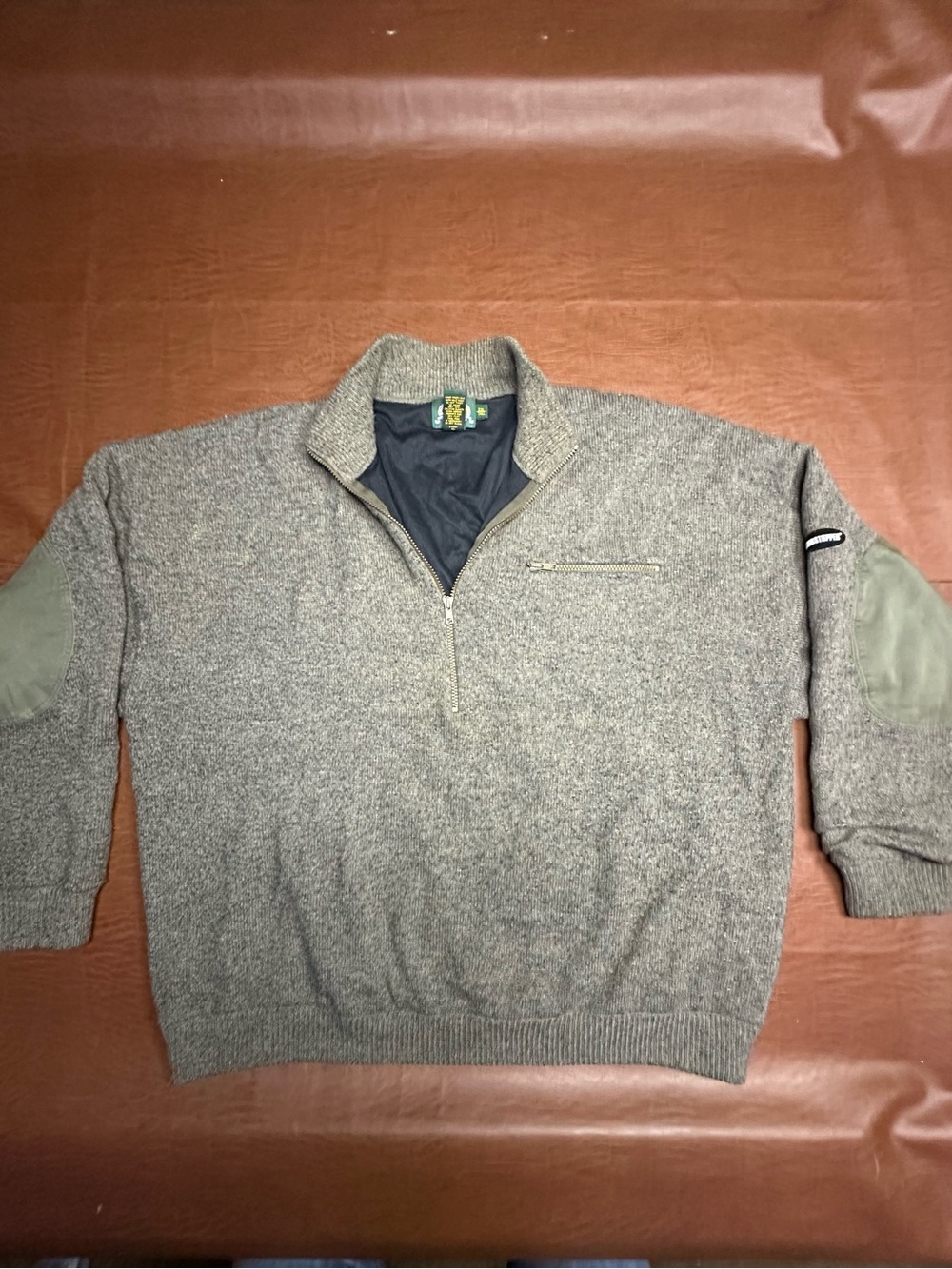 Cabela’s Men's Half-Zip Knit Sweater in Olive Gray, XXL Tall
